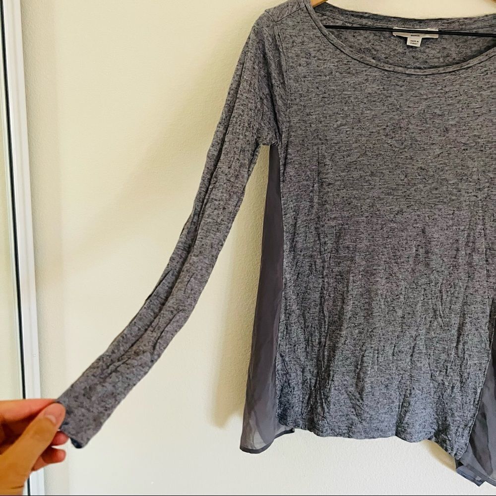 All saints Women's Gray Long Sleeve Side Slit Top Size Small - Picture 3 of 9